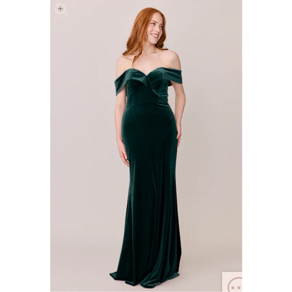 Revelry Bardot Velvet Off Shoulder Dress - 8 - Picture 3 of 14